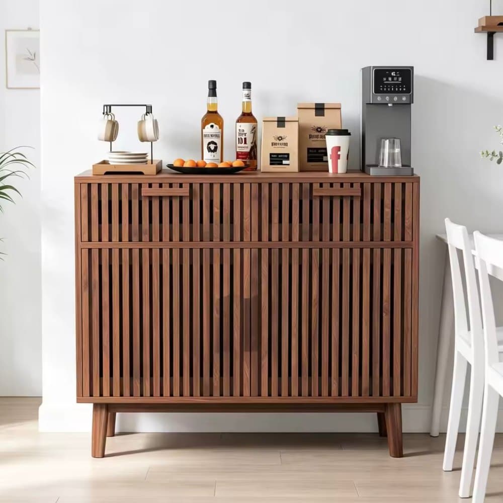 Buffet Sélène en noyer vu de face