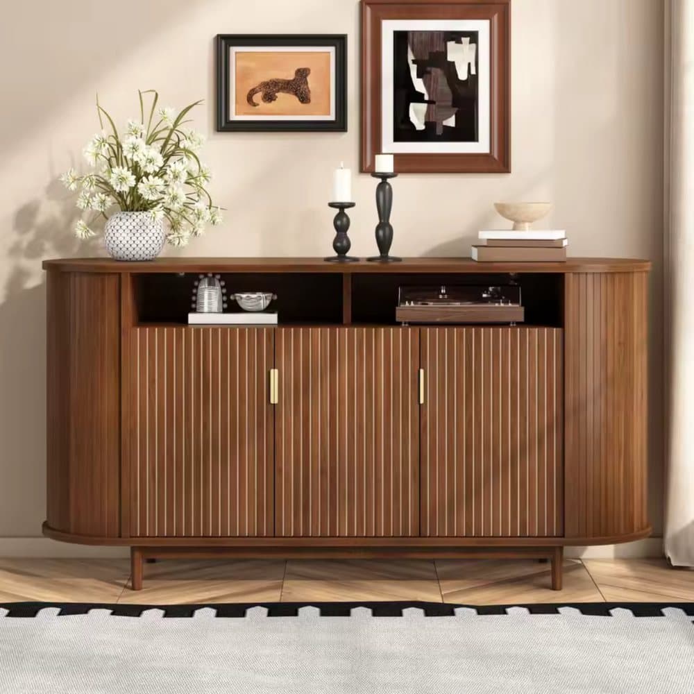 Buffet Arc en noyer aux côtés arrondis