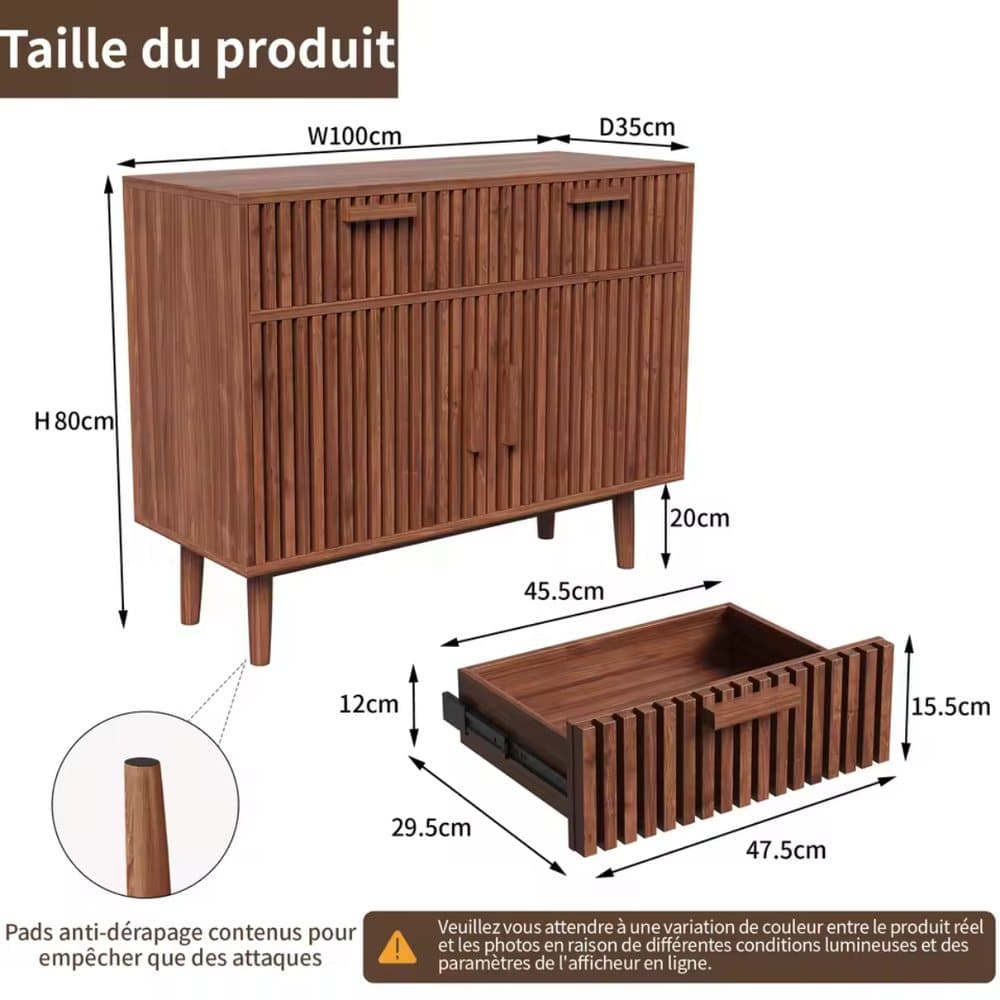 Dimensions et finitions de Buffet Sélène